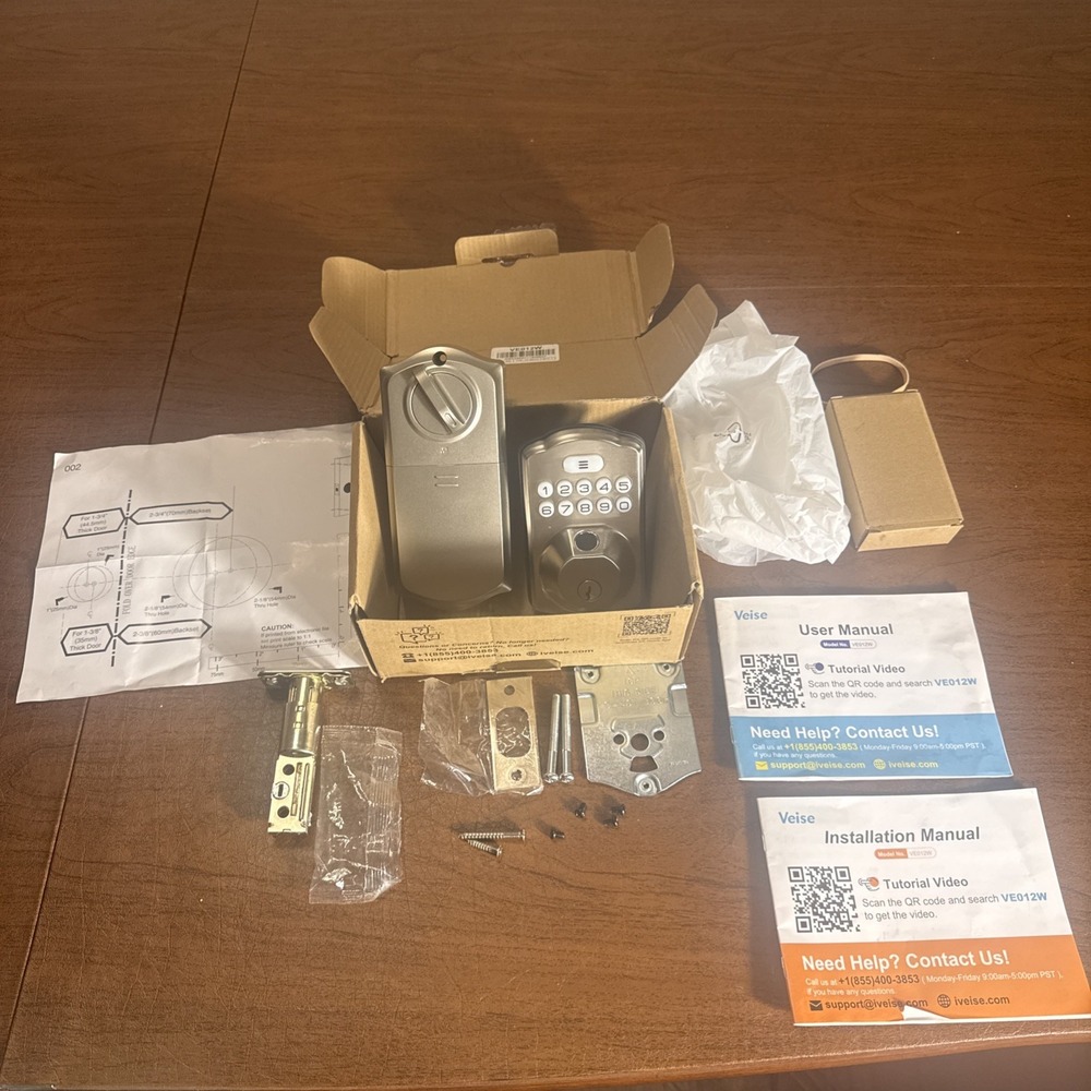 Veise VE012W Keyless Entry Deadbolt Smart Lock Satin Nickel Like Keypad Open Box